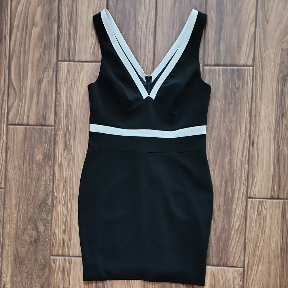 JAY GODFREY Black and White Backless Dress